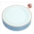 thumbnail image 1 of JL Prime 25 Piece 10 Inch Rose Gold Plastic Dinner Plates Bulk Set, Heavy Duty Reusable Disposable Plastic Plates with Rose Gold Rim for Party and Wedding, 1 of 8