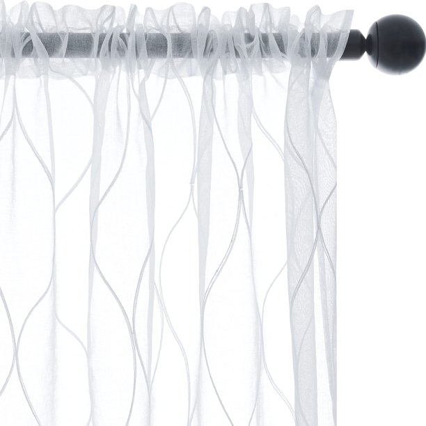 Cortinas Deconovo 、 cortinas de voile para dormitorio infantil, blancas, 132 cm de ancho x 213 cm de largo, 2 paneles