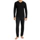 thumbnail image 2 of UNCOVER by SCHIESSER Pijama de Hombre 2 Piezas - largo, Cuello en V, Algodón, estampado Negro L (Large), 2 of 3