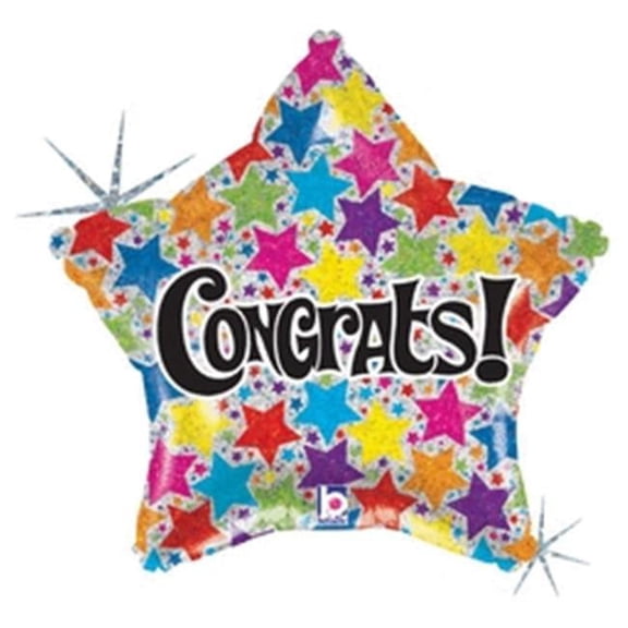 Mayflower 42006 19 in. Congrats Stars Foil Balloon,