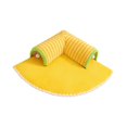 thumbnail image 2 of Cama túnel de peluche para gatos, tubo de juego para mascotas, cama túnel plegable desmontable para mascotas, túnel tipo donut para gatos con bola par M amarilla, 2 of 8