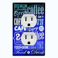 thumbnail image 1 of Metal Light Switch Plate Cover Cafe Diner Coffee Sign Blue COF034, 1 of 13
