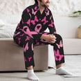 thumbnail image 7 of Naloa Breast Cancer Men’s Pajamas Set - Long Sleeve Button Down Sleep Shirt and Pajama Bottoms Sleepwear Set-Small, 7 of 7