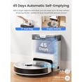 thumbnail image 2 of Robot aspirador y friegasuelos LiDAR Lefant, autovaciado durante 45 días, ángulo de 190° para evitar obstáculos, limpieza personalizada, mapeo multisuelo, potencia de succión de 5500 Pa, 140 min de a, 2 of 5