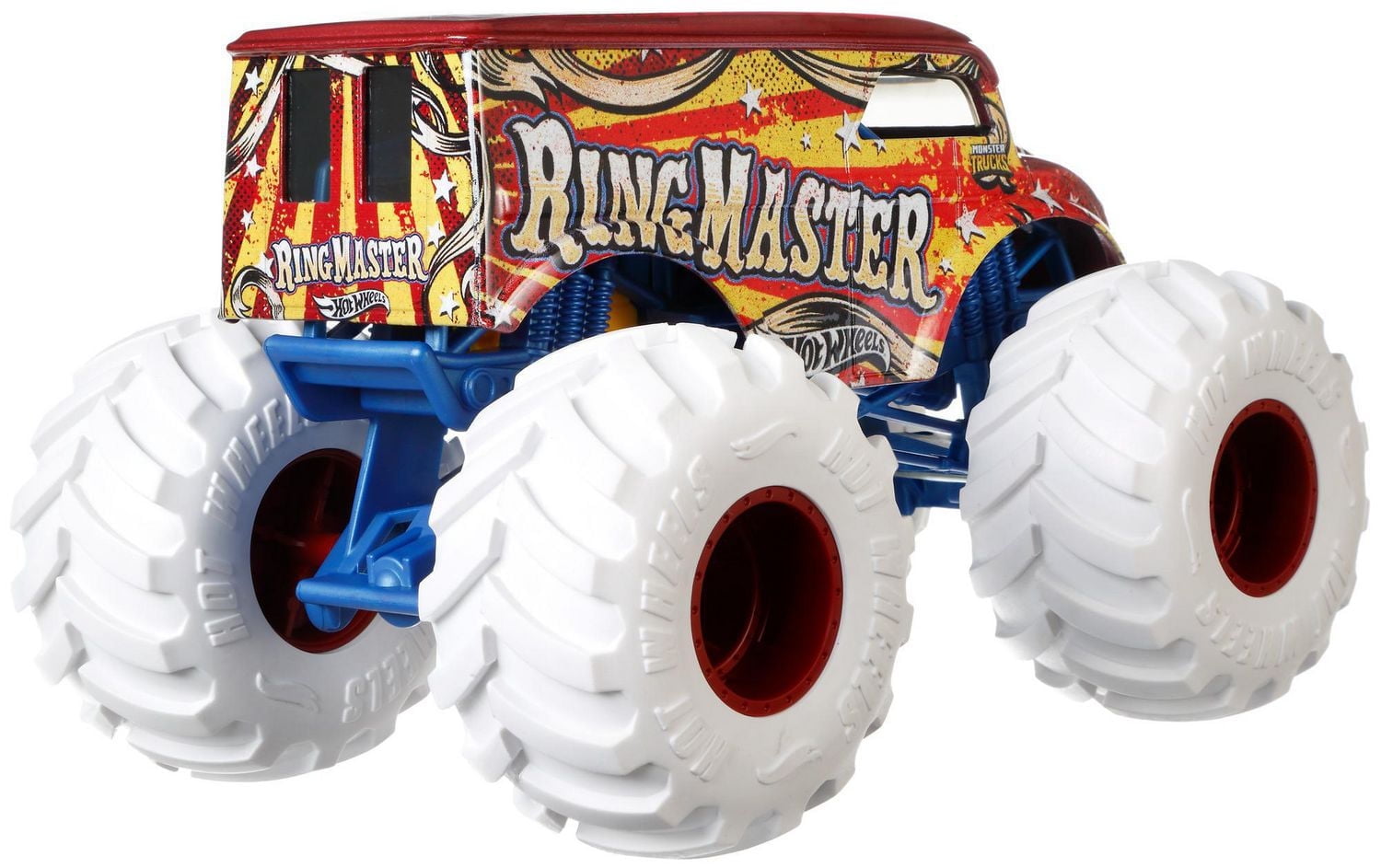 ​Hot Wheels Die-cast 1:24 scale Monster Truck Dairy Delivery Ring Master with Giant Wheels