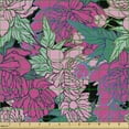 thumbnail image 2 of Spring Fabric by the Yard Upholstery, Spring Tones Inspired Retro Theme Close-up Design Peony Flowers Sketch Art Print, Decorative Fabric for DIY and Home Accents, Multicolor by Ambesonne, 2 of 5