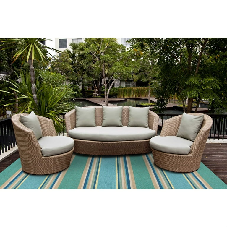 3'X5' Spa Blue Hand Hooked Uv Treated Bordered Indoor Outdoor Area Rug 3'X5' Spa Blue Hand Hooked Uv Treated Bordered Indoor Outdoor Area Rug