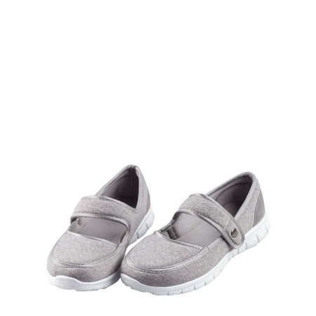 Miles Kimball Silver Steps Feather Lite Mary Jane Shoes Gray Color