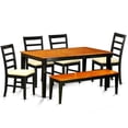 thumbnail image 2 of Table Set-Dining Table And Dining Chairs-Finish:Black & Cherry,Number of Items:6,Shape:Rectangular,Style:Wood Seat, 2 of 2