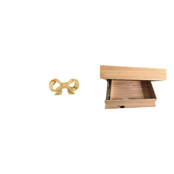 Siruishop Brass Bowknot Furniture Handle for Kitchen Drawer and Bathroom Cabinet Pull with Floating Shelf Wall Mounted Drawer Compartment Easy Installation Home Decor Storage Rack for Dorm Room