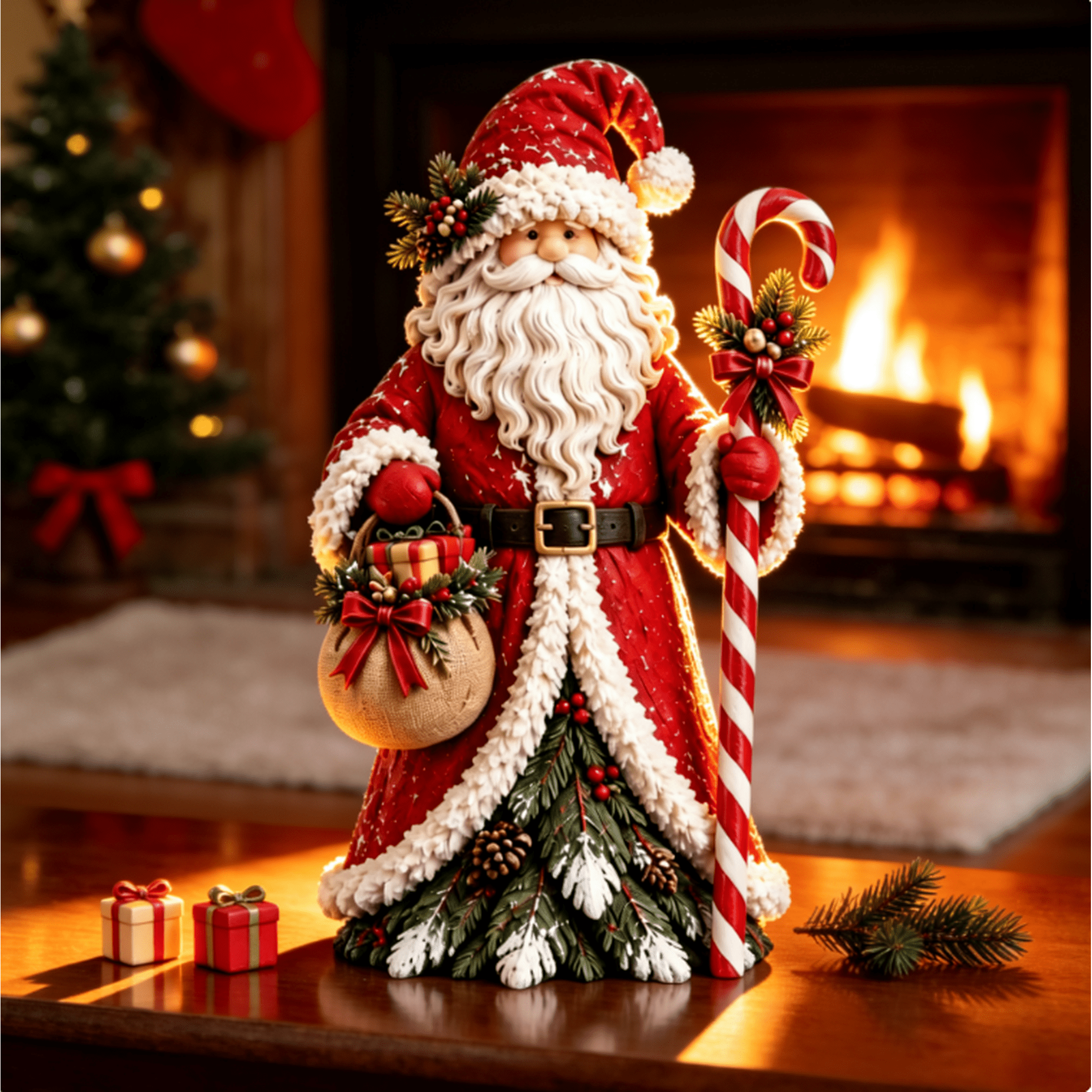 Whimsical Christmas Santa Resin Figurine Collection Christmas Tabletop Figurine Xmas Shelf Ornament Charming Seasonal Decor for Office Table and Holiday Gift for Friends