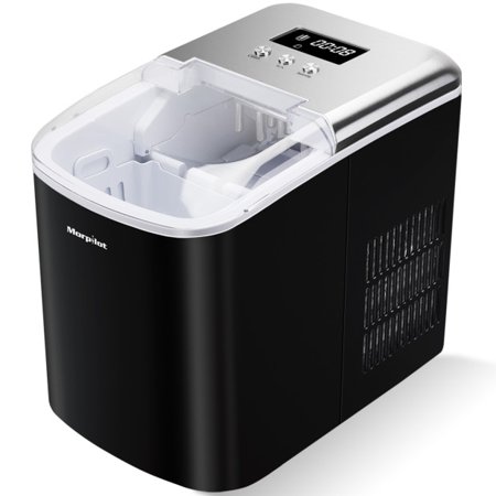 Morpilot Portable Ice Maker Machine for Countertop - Makes 26 lbs of Ice per 24 hours - Ice Cubes ready in 8 Minutes - Electric Ice Making Machine with Ice Scoop and 2.1 lb Ice Storage - (Best Ice Cube Maker)