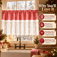 thumbnail image 3 of Plaid Lace Cafe Curtain, Short Window Valance with Bow Detail and Soft, Decorative Tier Valance for Kitchen Sink, for Kitchen Sink, Utility Room and Bathroom, Red, 9.84 x 8.66 x 1.18 in, 1 Piece, 3 of 10