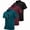 Dark Teal Blue+Black+Wine Red, variant on 3 Pack Polo Shirts for Men with Pocket Short Sleeve Moisture Wicking Outdoor Tactical Shirt Summer Casual 2XL