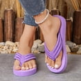 thumbnail image 5 of ZQUUVOU Women's Summer Flip Flops Flat Toe Post Comfortable Thong Sandals Beach Casual Slip On House Sandals Purple, 5 of 9