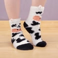 thumbnail image 6 of Super Soft Cozy Warm Cute Animal Non-Slip Fuzzy Crew Winter Socks, 1 Pair Cow, 6 of 7