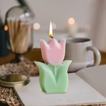 Opehuo Flower Shaped Candles,Tulip Shaped Scented Candles Decorations,Flower Aesthetic Paraffin Soy Wax Aromatherapy Candle,Gift for Valentine's Day Birthday Wedding Spring Easter Party(Pink)