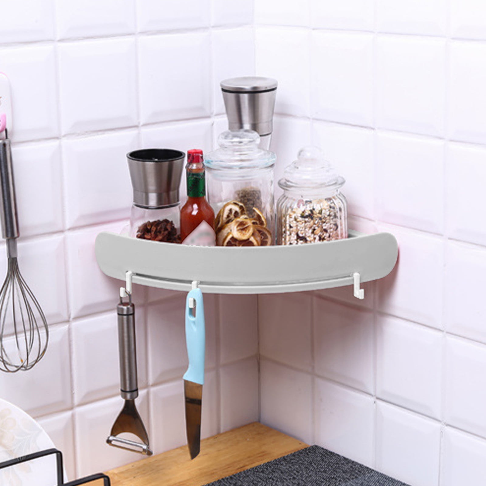 RnemiTeamo Hanging Corner Shelf , Bathroom Corner Rack, Holefree
