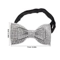 thumbnail image 3 of Shisuyan Rhinestone Bow Tie Silver 1Pcs 4.3x2.4x1.0in, 3 of 8