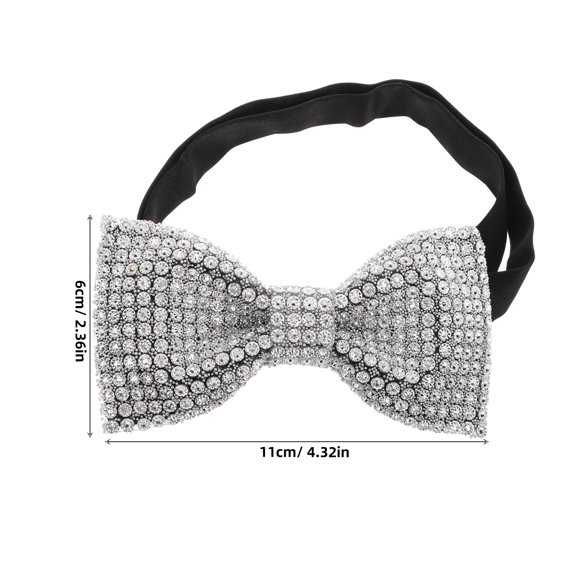 LOLIPPYY Glitter Bow Tie 1Pcs Rhinestone Bow Double Layered Eyecatching Design For Formal Events And Weddings