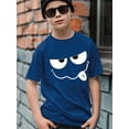 thumbnail image 3 of Mikrdoo Big Boys Summer Clothes Cute Cartoon Funny Face Print Engaging Visuals, Casual Short Sleeve T-Shirts, 3 of 9