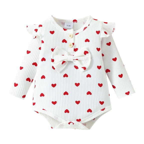 Sngxgn Baby Girl Outfit Print Sweatshirt Romper Long Sleeve Bubble Bodysuit(White,12M)