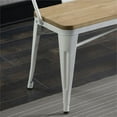 thumbnail image 2 of Bowery Hill Transitional Metal Base Dining Bench in White, 2 of 5