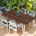 thumbnail image 2 of Dark Brown Wooden Table Cloths for 3 Foot Rectangle Tables, Vintage Western Country Wooden Board Patio Waterproof Elastic Fitted Tablecloths, Washable Rectangular Table Cover for Camping, 2 of 8