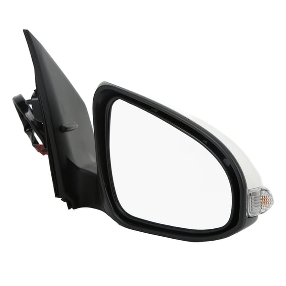 Conjunto de espejo retrovisor exterior, espejo retrovisor eléctrico con calefacción y potencia en color blanco superbrillante, espejo retrovisor exterior plegable, rendimiento potente