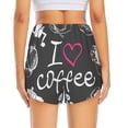 thumbnail image 4 of Uemuo I Love Coffee Pattern Women's Athletic Shorts High Waisted Running Shorts with Liner Pockets Gym Elastic Workout Shorts-X-Large, 4 of 9