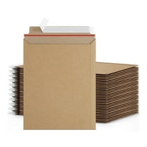 MMBM 100 Pack 11 x 13.5 Rigid Mailers with Self Sealing Flap, Cardboard Envelopes for Shipping Postcards, Photos, Documents, Kraft