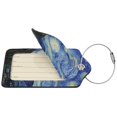 thumbnail image 4 of Rocae The Starry Night for Leather Luggage Baggage Tags ID Label Privacy Cover ID Label with Stainless Steel Loop and Address Card, 4 of 5