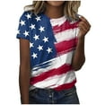 thumbnail image 3 of TOWED22 Patriotic Shirts for Women Red White and Blue Shirts American Flag Shirt 4th of July Tops Graphic Tees(Sky Blue,M), 3 of 5