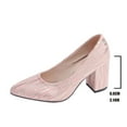 thumbnail image 6 of Roncen Women's High Heels Fashion Casual Versatile Round Toe Low Cut Slip On Shoes - Sexy Chunky Heel Dress Pumps for All Seasons, 6 of 8