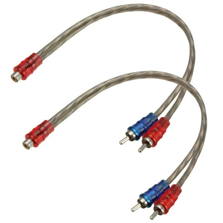 Rca Phono Lead - 2X RCA Phono Y Splitter 1 Female To 2 Male Cable Audio Lead Adapter Connector US