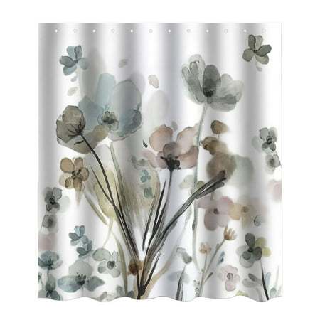 BKBP Waterproof Shower Curtain 70x70 Inch with 12 Hooks, Heavy-Duty PEVA Bathroom Curtain for Tub Enclosure, Machine-Washable Quick-Dry Mold-Resistant Design