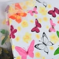 thumbnail image 3 of Xiao Hua Cortina de gasa transparente con estampado de mariposas, 1 x 2 m, con estampado offset, para ventana, puerta, dormitorio, sala de estar, balcón, cafetería (2 paneles), 3 of 5