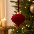 thumbnail image 6 of Large Velvet Christmas Ball Ornaments, Vintage Christmas Plastic Ball Ornaments Flocked Xmas Tree Hanging Decoration for Xmas Party Decor(4 Inch,Red), 6 of 6