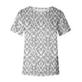 thumbnail image 4 of Ichuanyi Womens Tops, Women Girls Plus Size Fashion Print Tees Short Sleeve T Shirt Blouse Tops, 4 of 4