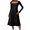 Black, variant on GDREDA Elegant Square Neck Timeless Midi Dress With Waist Tie For Lady Summer Casual Day Wear Long Sleeve Black,S