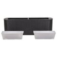 Garden raised bed 120×24×40 cm poly rattan black