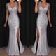 thumbnail image 2 of Vestido de lentejuelas Prolriy para mujer, largo dorado, para fiesta, noche, dama de honor, lentejuelas, baile de graduación, escote en V, para mujer, vestidos festivos para mujer, vestido de, 2 of 4