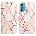 thumbnail image 2 of Allytech Moto G60 Case Wallet,Stylish Marble Folding Kickstand Full Body Protection Shockproof Cards Pocket Wrist Strap Wallet Cover for Motorola Moto G60 - Grid Marble, 2 of 7