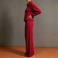 thumbnail image 5 of Basysin Women Half Zip Pullover Sweatshirt Wide Leg Pants Two Piece Outfit Set Loose Comfort Tracksuit Soft Loungewear Sweatsuit, 5 of 6