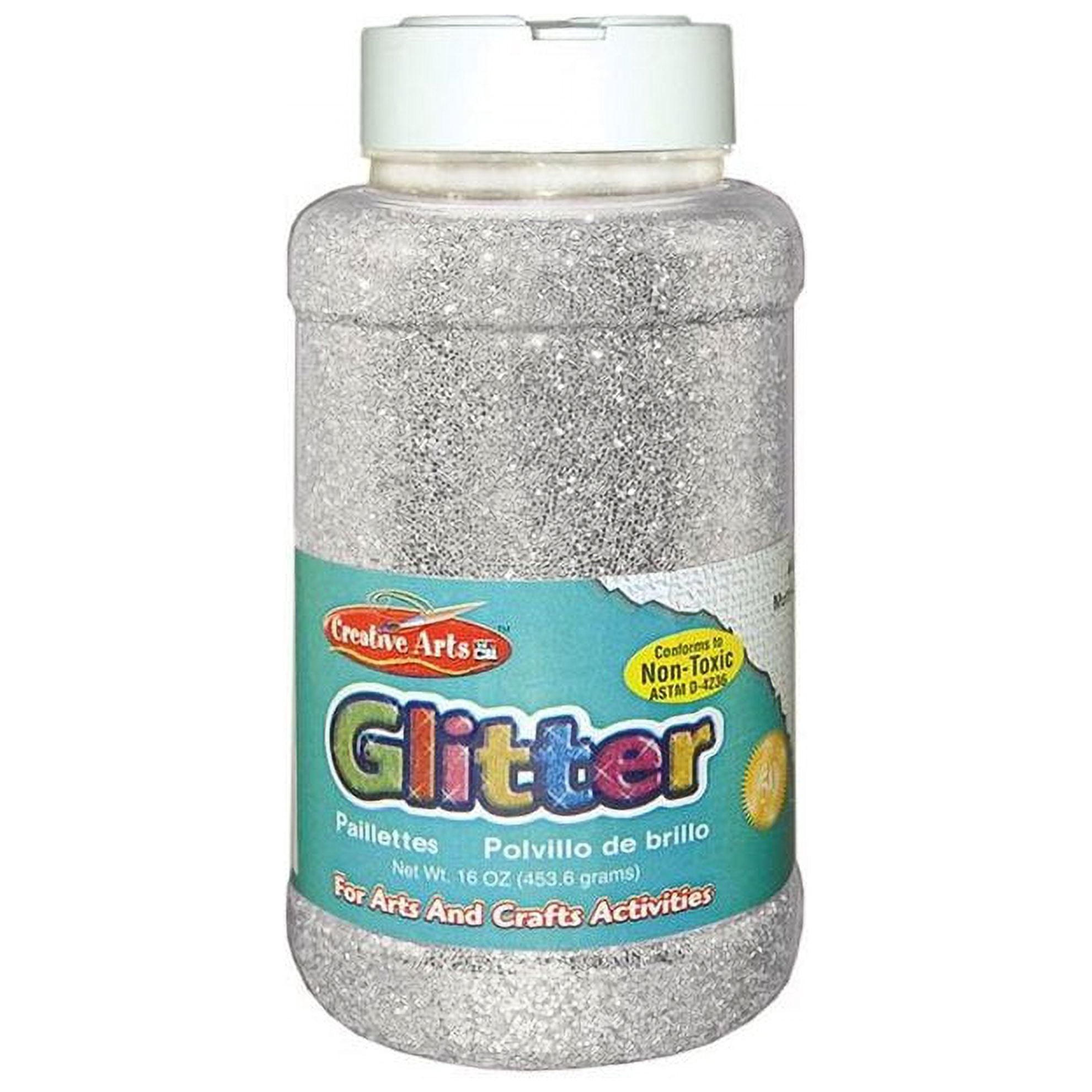 Silver Glitter Bottle 16 oz, Set of 3