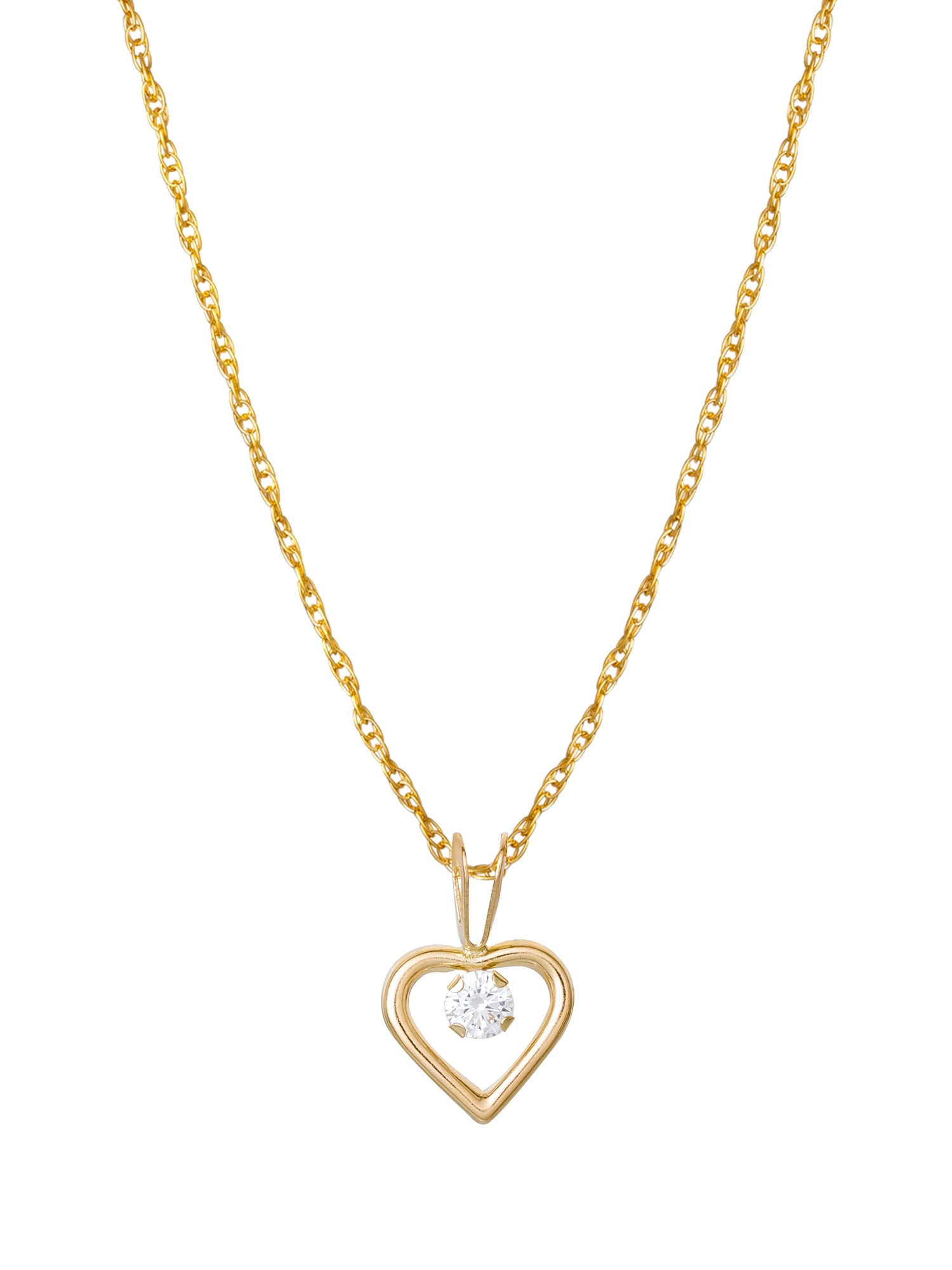 Brilliance Fine Jewelry - 14KT Yellow Gold Heart Pendant 16
