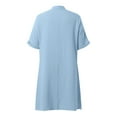 thumbnail image 6 of Savings Up to 30% off!Women's Summer Dress Casual Midi Short Sleeve Button Down Shirt Dresses Loose Beach Cover Up with Pockets,Light Blue ,Size XL, 6 of 7