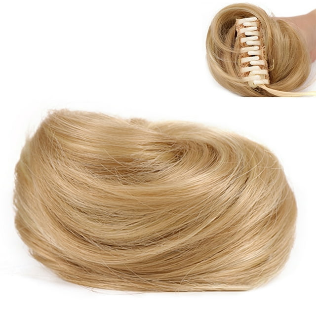 Pièce de Cheveux Chignon Décoiffé à Clipser Extensions de Cheveux à Griffes Queue de Cheval Naturelle Peignes Synthétiques Ajout de Volume Capillaire pour Femmes