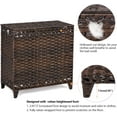 thumbnail image 5 of Laundry Hamper with 3 Removable Liner Bags; 132L Handwoven Rattan Laundry Basket with Lid & Heightened Feet; Clothes Hamper with Side Handles; Laundry Sorter with 3 Separate Sections (Brown), 5 of 7