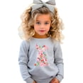 thumbnail image 3 of Floral Easter Bunny Sweatshirt for Women Teens and Girls Spring Watercolor Crewneck Gray Sweatshirt Youth Medium, 3 of 5